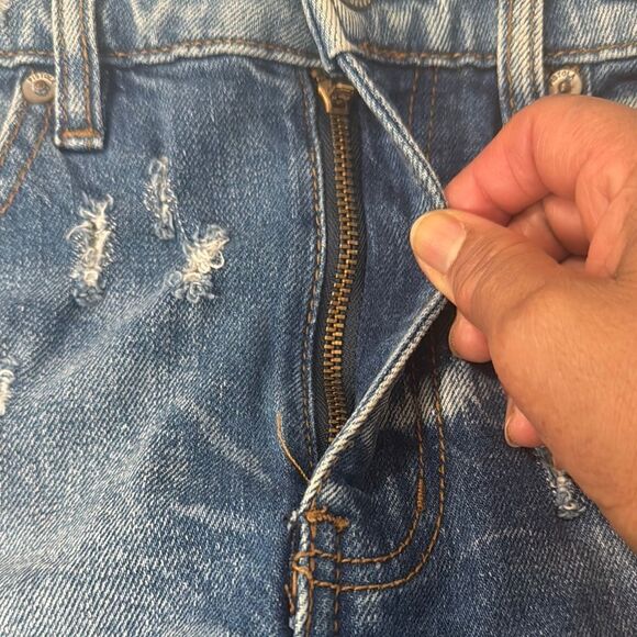 Pistola Blue Distressed Jean Shorts Raw Hem Size 26 - Picture 11 of 12